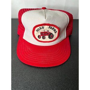 Vintage Hess Farms Indiana Tractor Snapback Patch Hat Trucker Mesh Cap Winner
